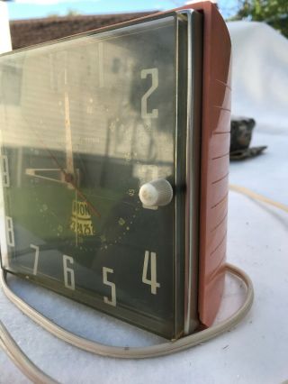 Vintage GE General Electric Telechron Peach Kitchen Clock USA 8H24 Retro 3