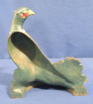 Vtg Antique Hubley Doorstop 458 Cast Iron Pheasant Bird Fred Everett Orig Paint 6