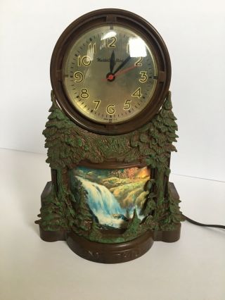 Vintage Mastercrafters Animated Motion Clock Water Fall Model 344 Cond