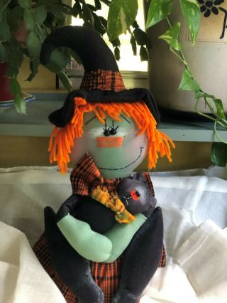 My Little Witch Halloween Primitive Folk Art Doll Handmade