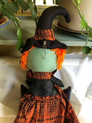 My little Witch Halloween Primitive Folk Art Doll Handmade 3