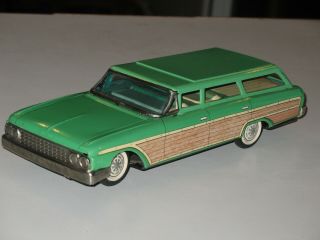 Yonezawa 1961 Ford Galaxie Country Squire Station Wagon Tin Friction Car