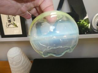 Rare Tiny Round Globe Vaseline glass shade.  19th century in period 3