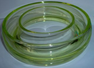Art Deco Pale Green Glass Ashtray Or Flower Ring,
