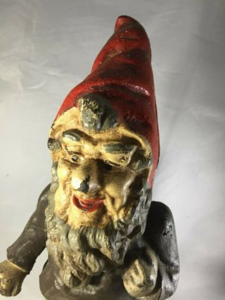 Antique Hubley Cast Iron Gnome Doorstop 11 