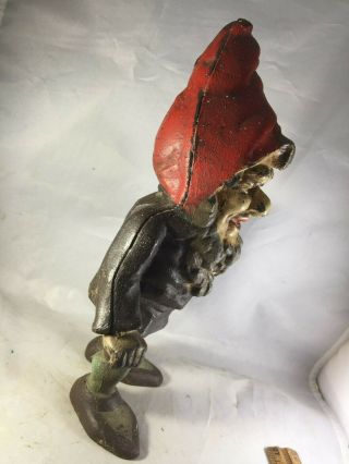 Antique Hubley Cast Iron Gnome Doorstop 11 
