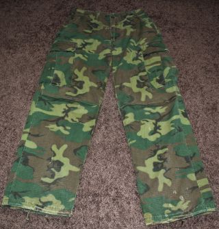 1968 Vietnam Us Army Rip - Stop Erdl Camo Tropical Combat Trousers Pants Small - Reg