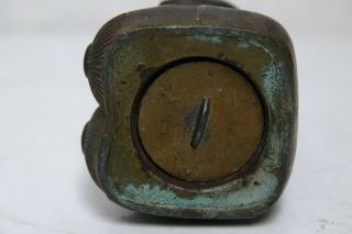 VERY OLD CHINESE FIGURAL METAL MONEY BOX WITH CHARACTER MARKS - VERY RARE L@@K 8
