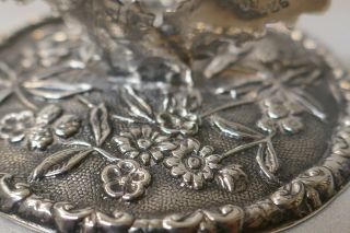 Rare Antique S.  Kirk & Son Sterling Pocket Watch Holder In Repousse Pattern 5