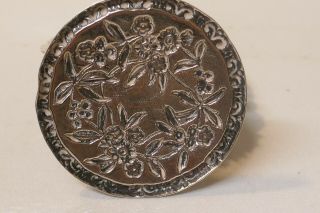 Rare Antique S.  Kirk & Son Sterling Pocket Watch Holder In Repousse Pattern 6