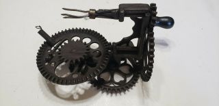 Antique Sinclair Scott Apple Peeler - Steampunk Gears - Ornate Cast Iron - Broke