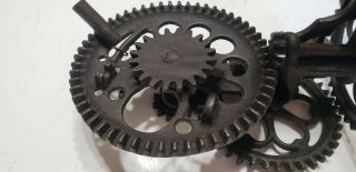 Antique Sinclair Scott Apple Peeler - Steampunk Gears - Ornate Cast Iron - Broke 2
