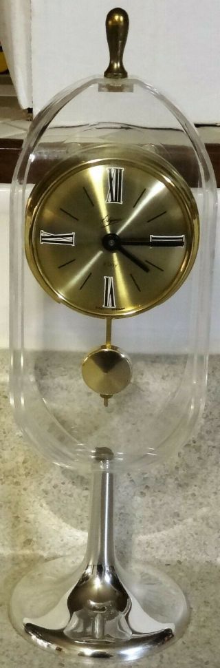Vintage " Estyma " 8 Day West Germany Wind - Up Pendulum Art Deco Clock