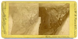 Stereoview Photograph Civil War Tipton Gettysburg Interior Of Devil Dens 37