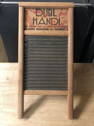 Dubl Handi Washboard Columbus Ohio Wood Metal Travel Size Laundry Musical