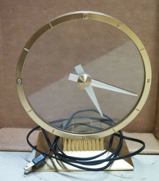 Vintage Jefferson Golden Hour Mystery Electric Clock 580 - 101 10/30/61