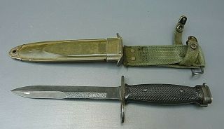 Vintage Us Army M7 Bayonet Boc Bauer Ord.  Corp W/ Usm8a1 Scabbard