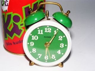 Vintage 1960s Kaiser West Germany Twin Bell Wind Up Alarm Clock