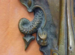 Vintage Cast Brass Door Knocker Satyr & Gargoyles 4