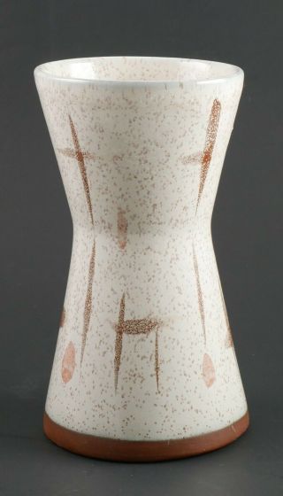 Walter Roche Studios Mid Century Modern Art Pottery Modernist Pinched Vase 7 "
