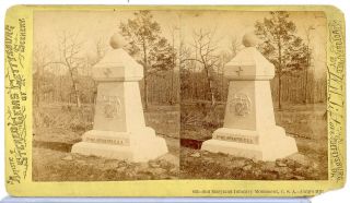 Stereoview Photograph Civil War Tipton Gettysburg Maryland Confederate Monument