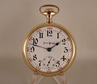 Antique Illinois " Bunn Special " 21j 14k Gold Filled Of 18s Railroad Pocket Watch