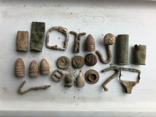 Civil War Relics Dug In Mexico - Buttons Bullets Buckles Etc.