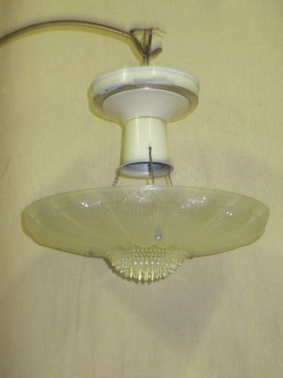 Pair Vintage Mid Century Atomic Retro Chandelier Hanging Lamp