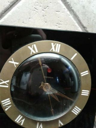 TELECHRON LIDO MODEL 4F75 VINTAGE SHELF CLOCK RED DOT CARRARA GLASS 2