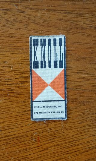 Knoll Associates Madison Ave Ny Large Bowtie Fabric Label Sarrinen Table 1950s