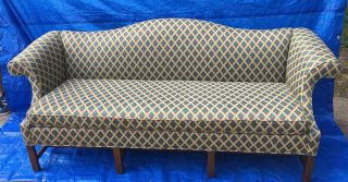 Vintage Camelback Down Chippendale Sofa 2