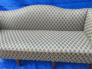 Vintage Camelback Down Chippendale Sofa 3