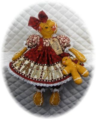 Primitive Gingerbread Doll W/baby Pattern 66