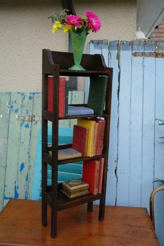 Vintage Arts And Crafts Small Open Bookcase 