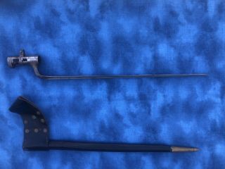 Civil War Socket Bayonet With Leather Scabbard - 2