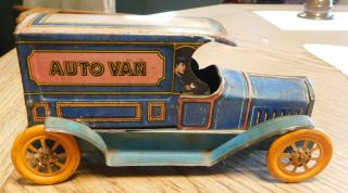 Early 1900 ' s Tin Litho.  Auto Van Delivery Truck. 3