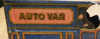 Early 1900 ' s Tin Litho.  Auto Van Delivery Truck. 4