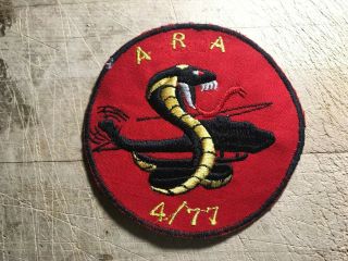 Cold War/vietnam? Us Army Patch - Ara 4/77 Cobra Helicopters - Beauty