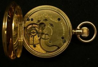 Antique 18k Gold Elgin Pocket Watch 1887 Serial 2220025 Sz 6s 15 Jewels