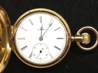 Antique 18k gold Elgin Pocket Watch 1887 Serial 2220025 Sz 6s 15 jewels 5