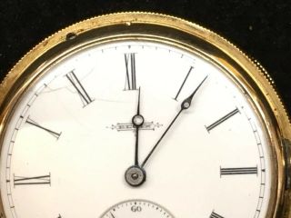 Antique 18k gold Elgin Pocket Watch 1887 Serial 2220025 Sz 6s 15 jewels 6