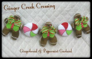 Primitive Peppermint Gingerbread Garland Pattern 235 Ginger Creek Crossing