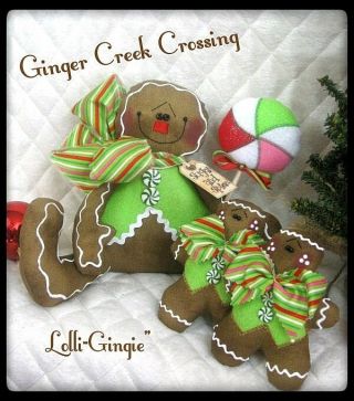 Primitive Gingerbread " Lolli - Gingie " Pattern 236 From Ginger Creek Crossing