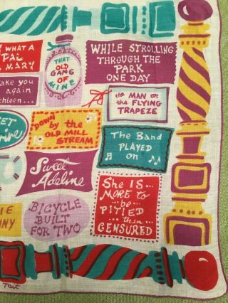 Vintage Signed Hanky - Carl Tait - Great Old Songs 3