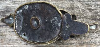 Large Vintage Antique Brass Lincoln Imp Troll Demon Gargoyle Door Knocker 6.  25” 3