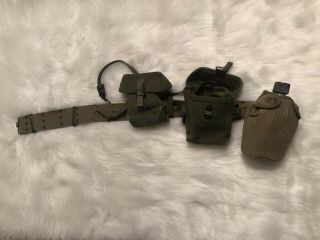 Vintage Case Small Arms Us Ammunition Belt With Canteen Dsa 100 - 69 - C - 0687