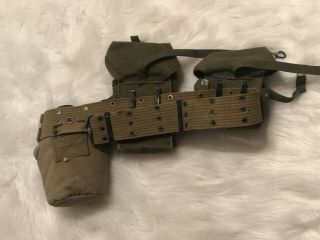 Vintage Case Small Arms US Ammunition Belt With Canteen DSA 100 - 69 - C - 0687 2