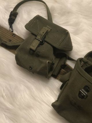 Vintage Case Small Arms US Ammunition Belt With Canteen DSA 100 - 69 - C - 0687 5