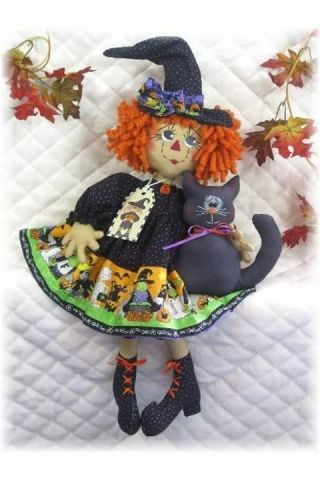 Primitive Raggedy Halloween " Annie & Eekers " Pattern 48