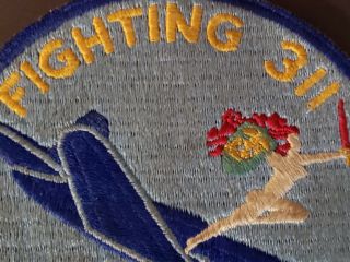Rare World War II United States Marine Corps Fighter Squadron VMF - 311 Patch 3